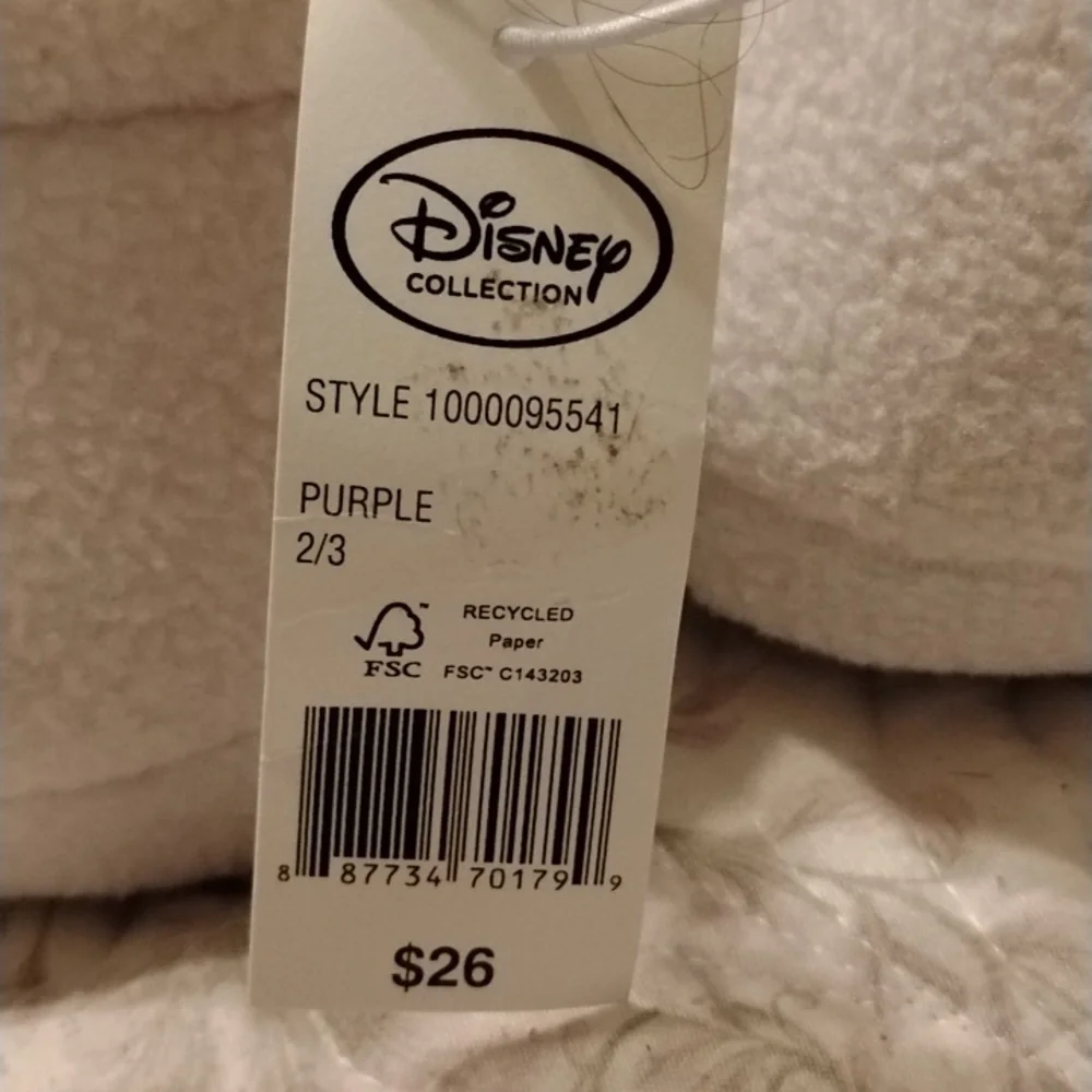 Disney Collection Purple Slippers with Colorful Mini Mouse Character Design